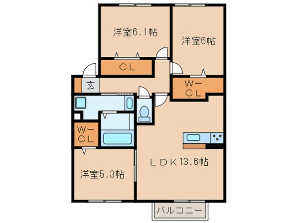 グレースタウン江南Ｇの物件間取画像